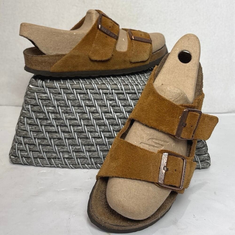 Birkenstock Arizona Soft Bed Suede Sandals Mink Size 37 US 6.5